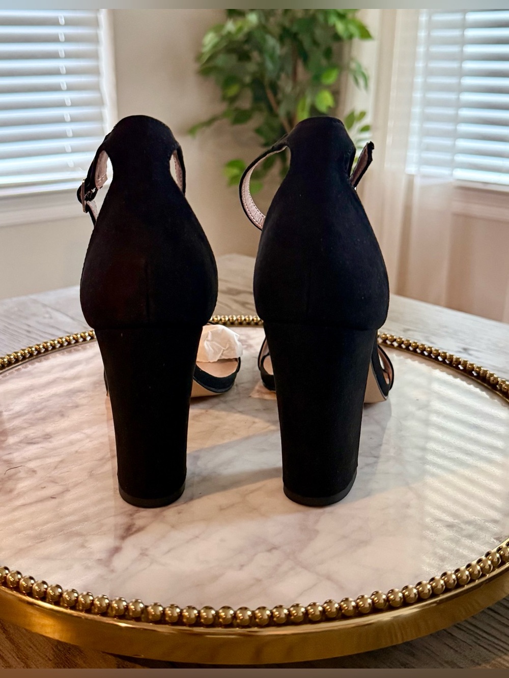 Madden Girl Beella Black Suede Block Heel Sandals | Sz. 8 (NWB) - Picture 5 of 7